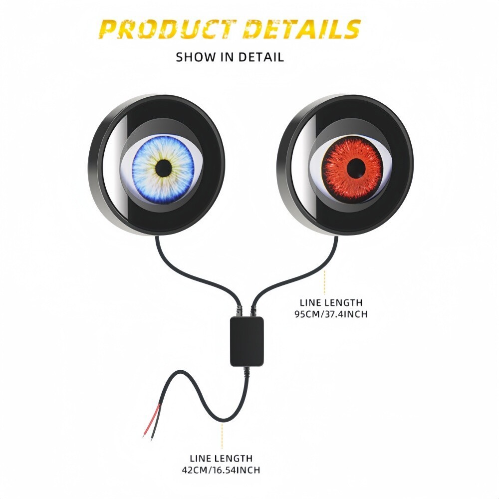 Faros LED dinámicos para lentes automotrices Iluminación ambiental Faros universales para lentes- - Image 3