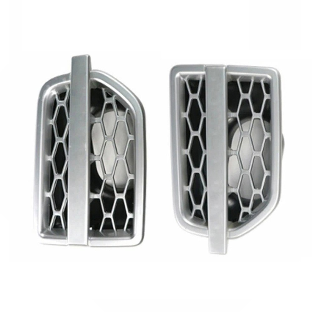 Rejilla plateada guardabarros salida de aire accesorios automotrices diseño moderno elegante-