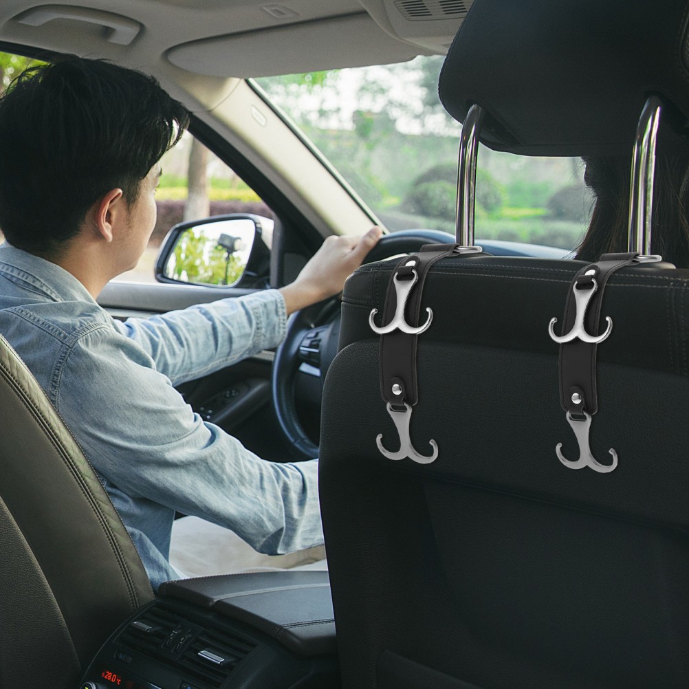 Gancho para reposacabezas de coche organizadores de respaldo de asiento automotriz soporte para taza de asiento trasero para bolsa- - Image 5
