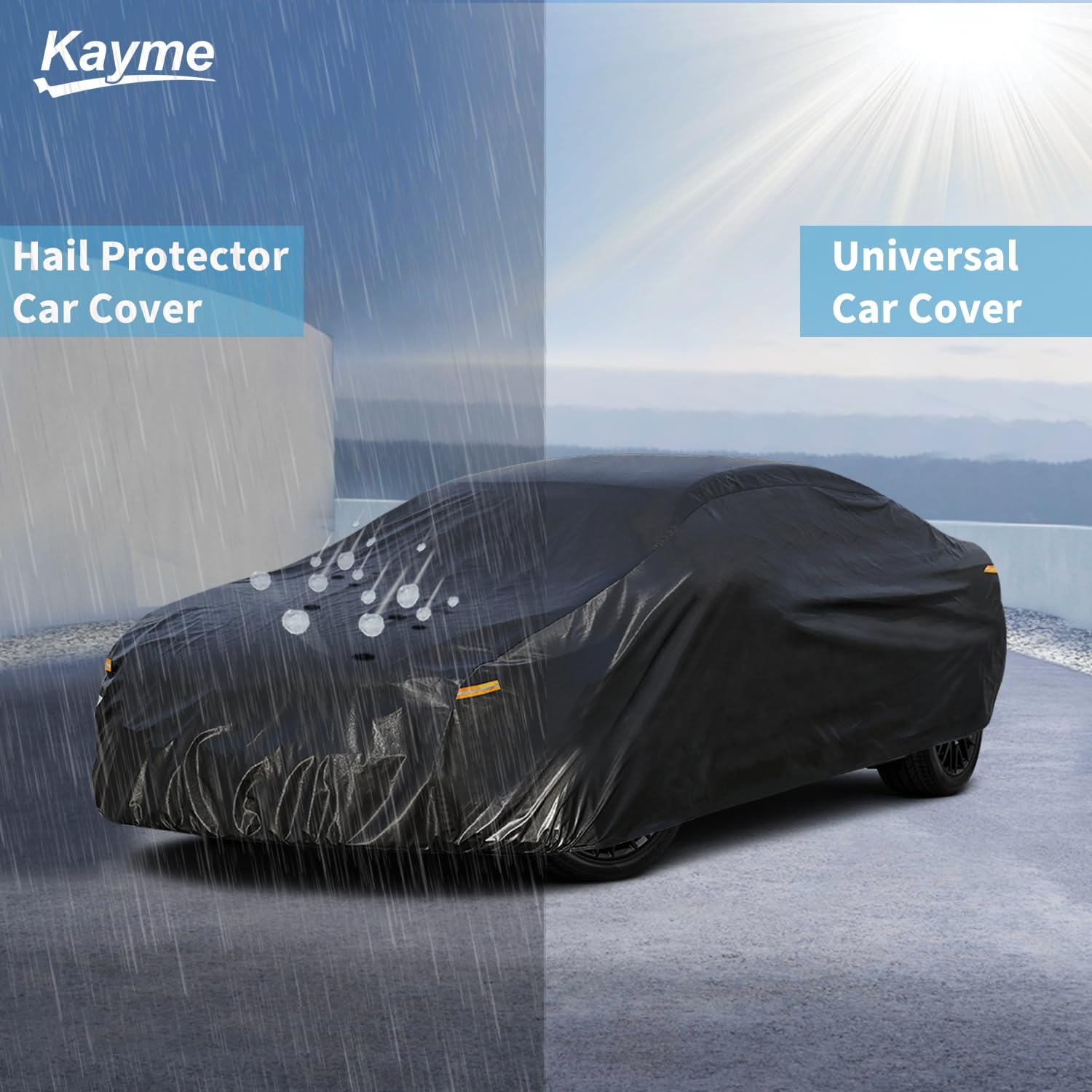 Cubierta protectora de granizo Kayme para coche, cubierta completa anti granizo multicapa engrosada para coche- - Image 2