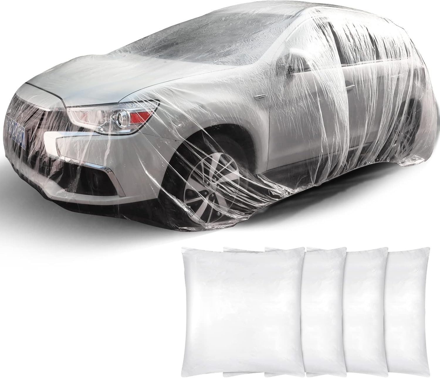 Cubierta de coche de plástico universal Tallew 4 piezas 12. 5 x 21. Transparente desechable de 7 pies -