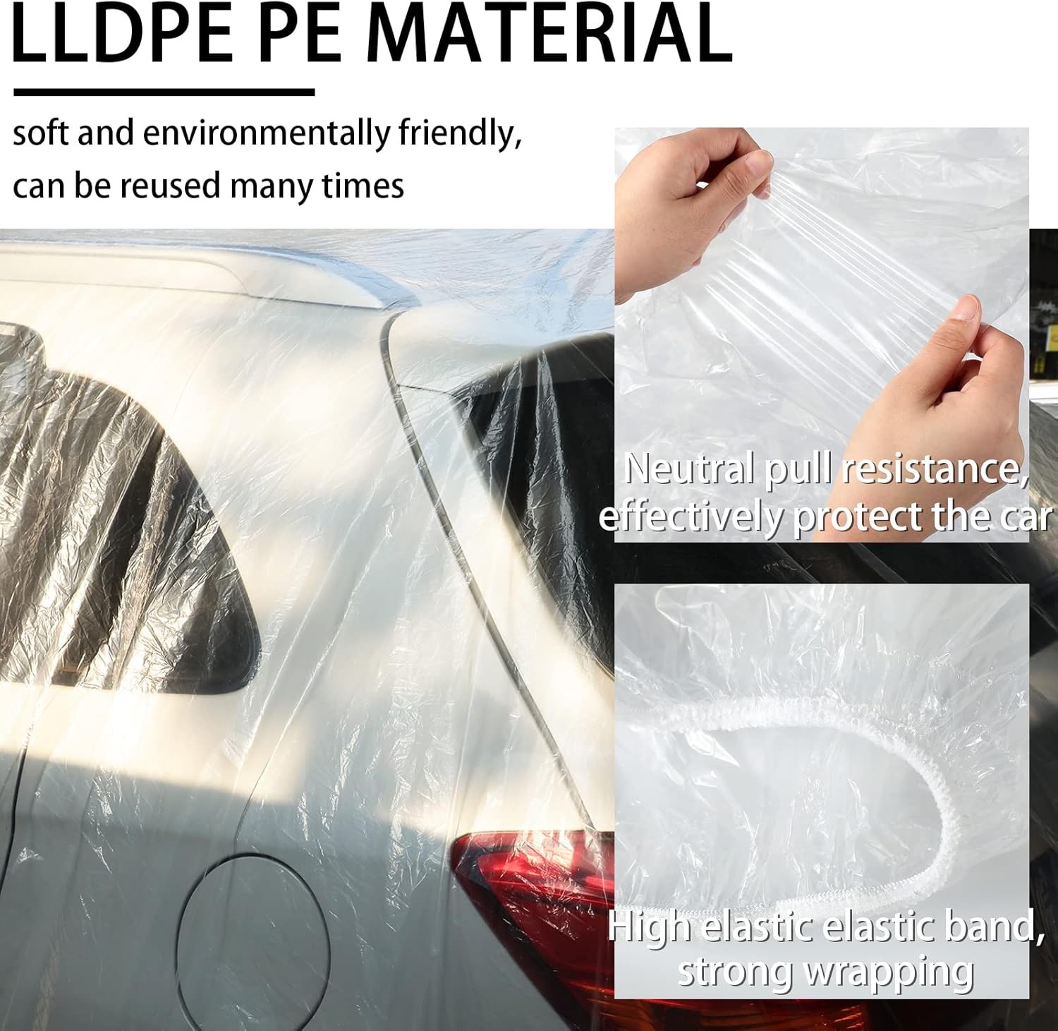 Cubierta de coche de plástico universal Tallew 4 piezas 12. 5 x 21. Transparente desechable de 7 pies - - Image 5