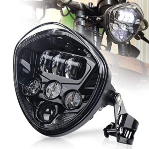 Faro moto 7 pulgadas con soporte faros LED blanco DRL alto/bajo-