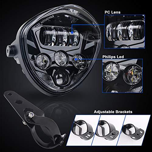 Faro moto 7 pulgadas con soporte faros LED blanco DRL alto/bajo- - Image 5