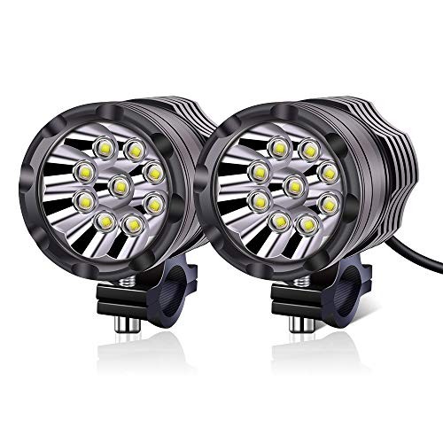 Faros antiniebla LED auxiliares blancos para moto universales-
