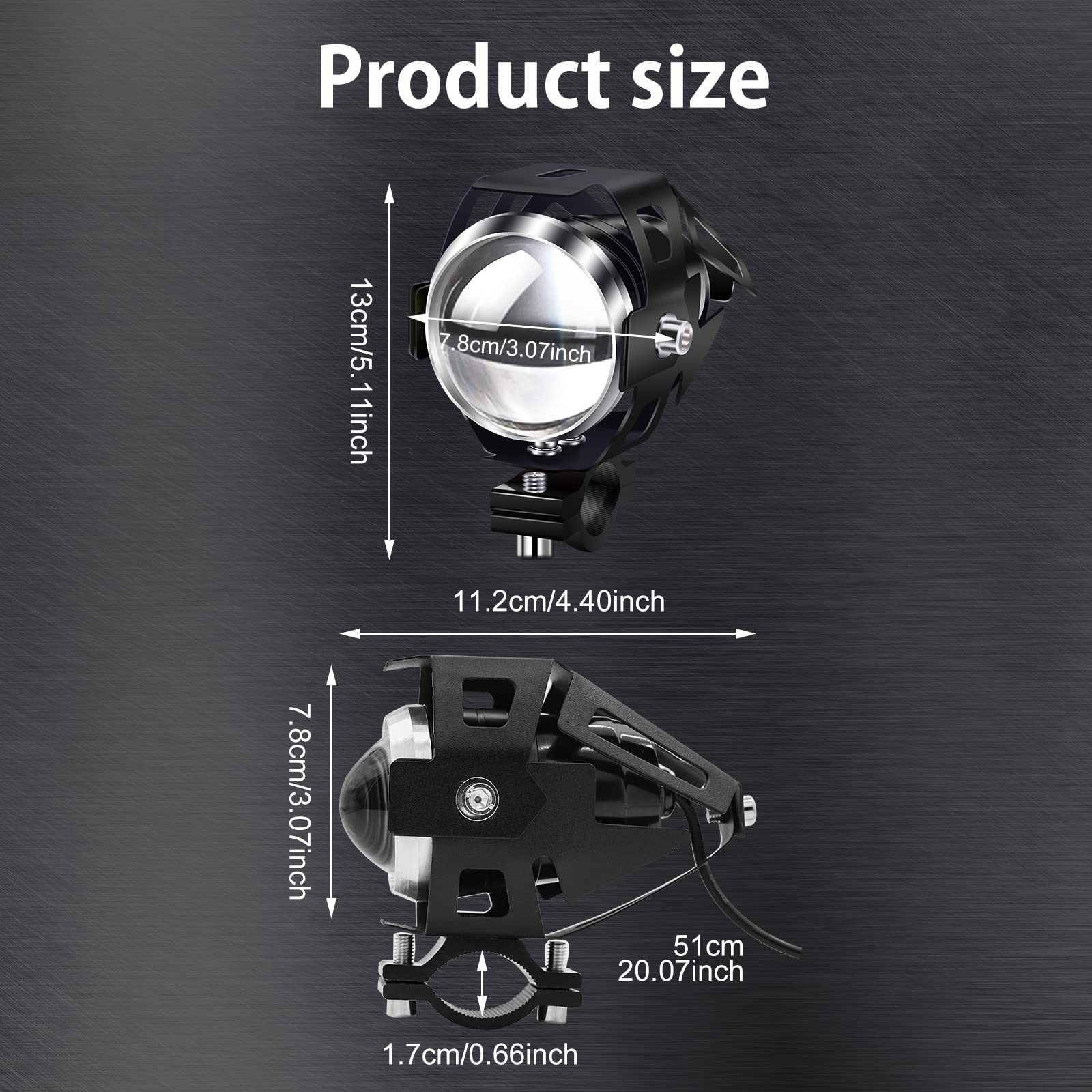 Focos de moto estables, faros universales de moto con interruptor- - Image 3
