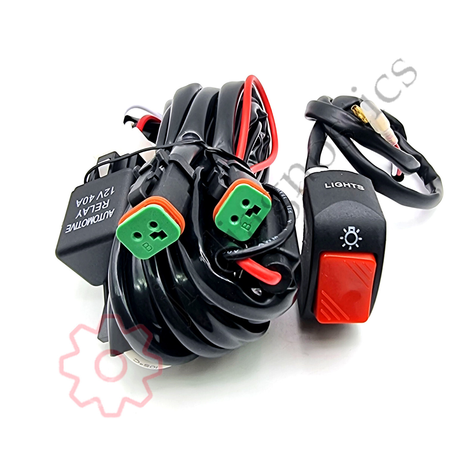 Arnés e interruptor de telar de cableado de luz de conducción antiniebla para motocicleta cuádruple ATV-