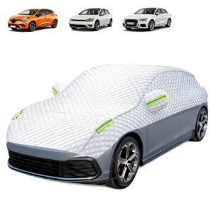 Media cubierta superior de coche resistente granizo protección contra nieve forro de algodón ajuste hatchback-