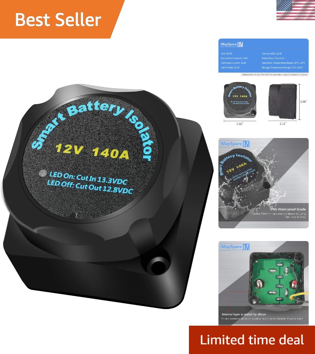 Relé sensible al voltaje 12V 140A para sistema de carga automática de doble batería-