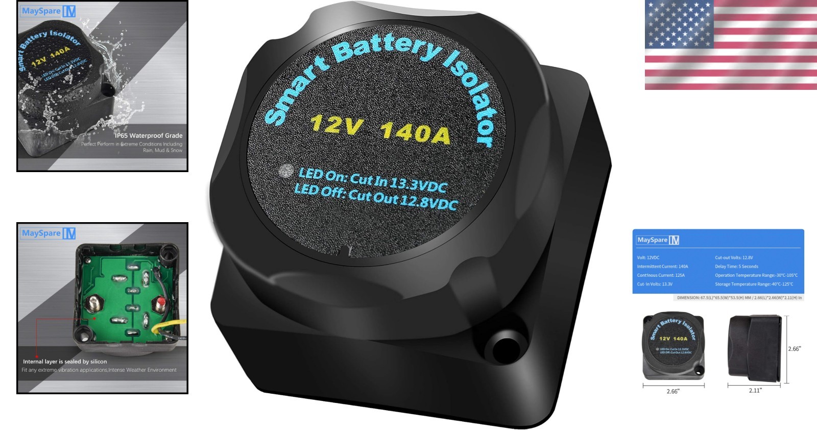 Relé sensible al voltaje 12V 140A para sistema de carga automática de doble batería- - Image 2