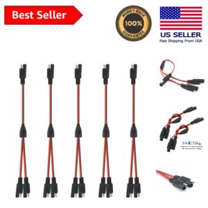 Cables divisor SAE Y de doble salida de 18 AWG - 11,8 pulgadas para batería solar y automotriz-