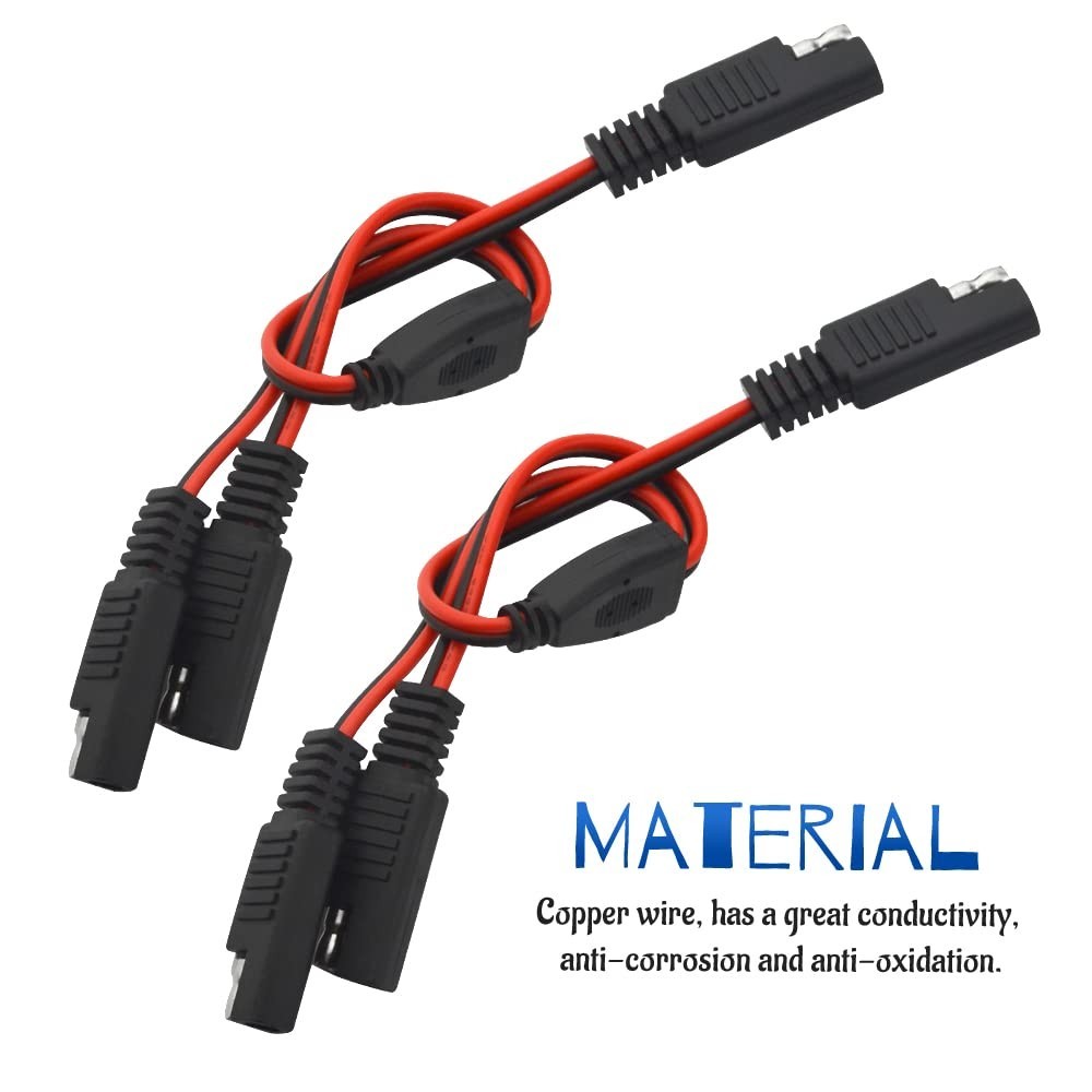 Cables divisor SAE Y de doble salida de 18 AWG - 11,8 pulgadas para batería solar y automotriz- - Image 5