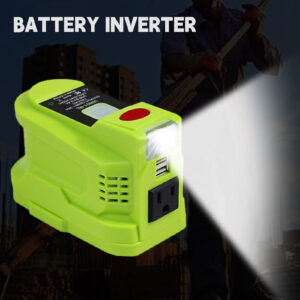 Inversor de alimentación automotriz para RYOBI 18V 150W con puertos USB dobles y luz LED-