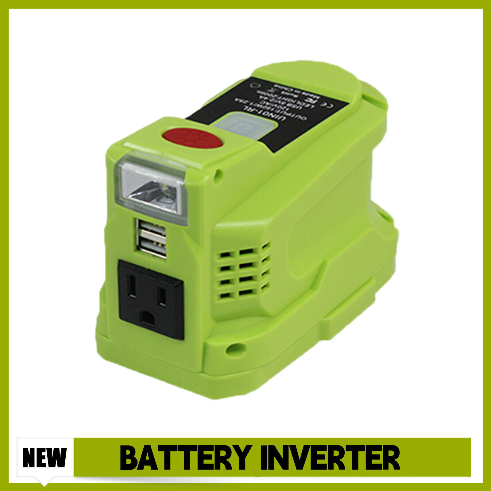 Inversor de alimentación automotriz para RYOBI 18V 150W con puertos USB dobles y luz LED- - Image 3