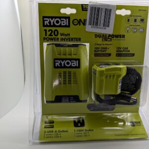 NUEVO RYOBI 18V 120 vatios 12V inversor de energía automotriz con puertos USB dobles RYi120A-