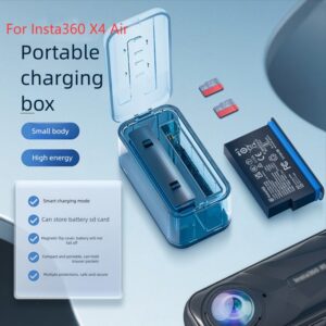 Caja de carga de batería doble concentrador de carga rápida con pantalla LCD para Insta360 X4 Air-