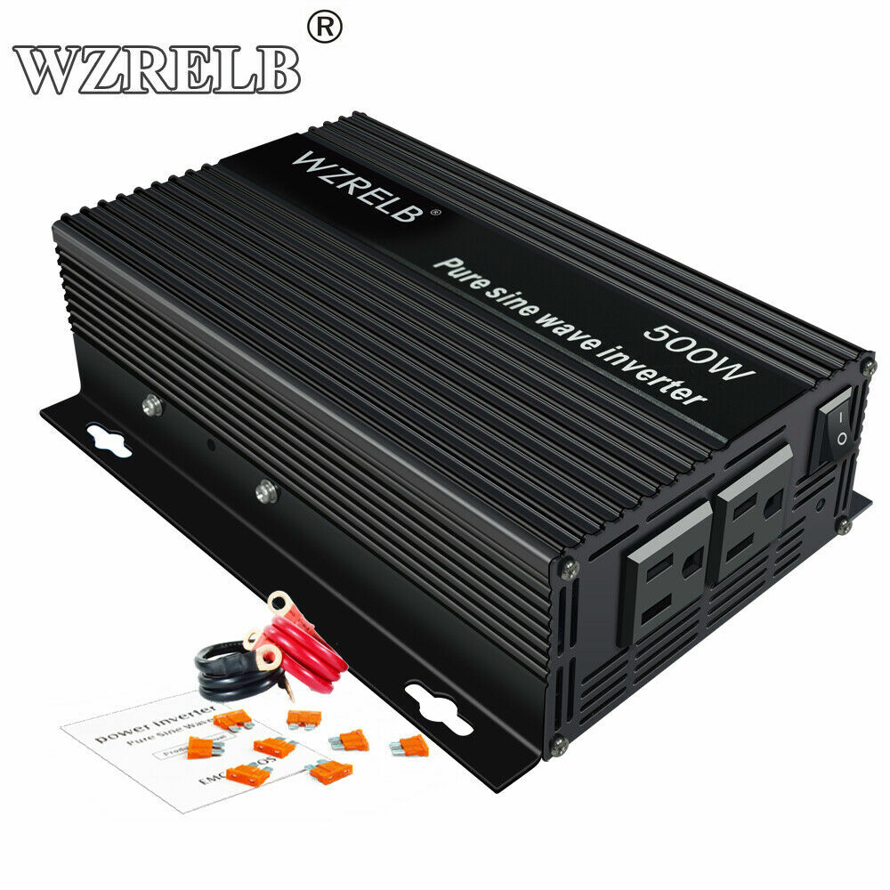Casa rodante inversor de energía solar de onda sinusoidal pura de 500 W 12 V CC a 120 VCA convertidor de campamento en casa- - Image 3