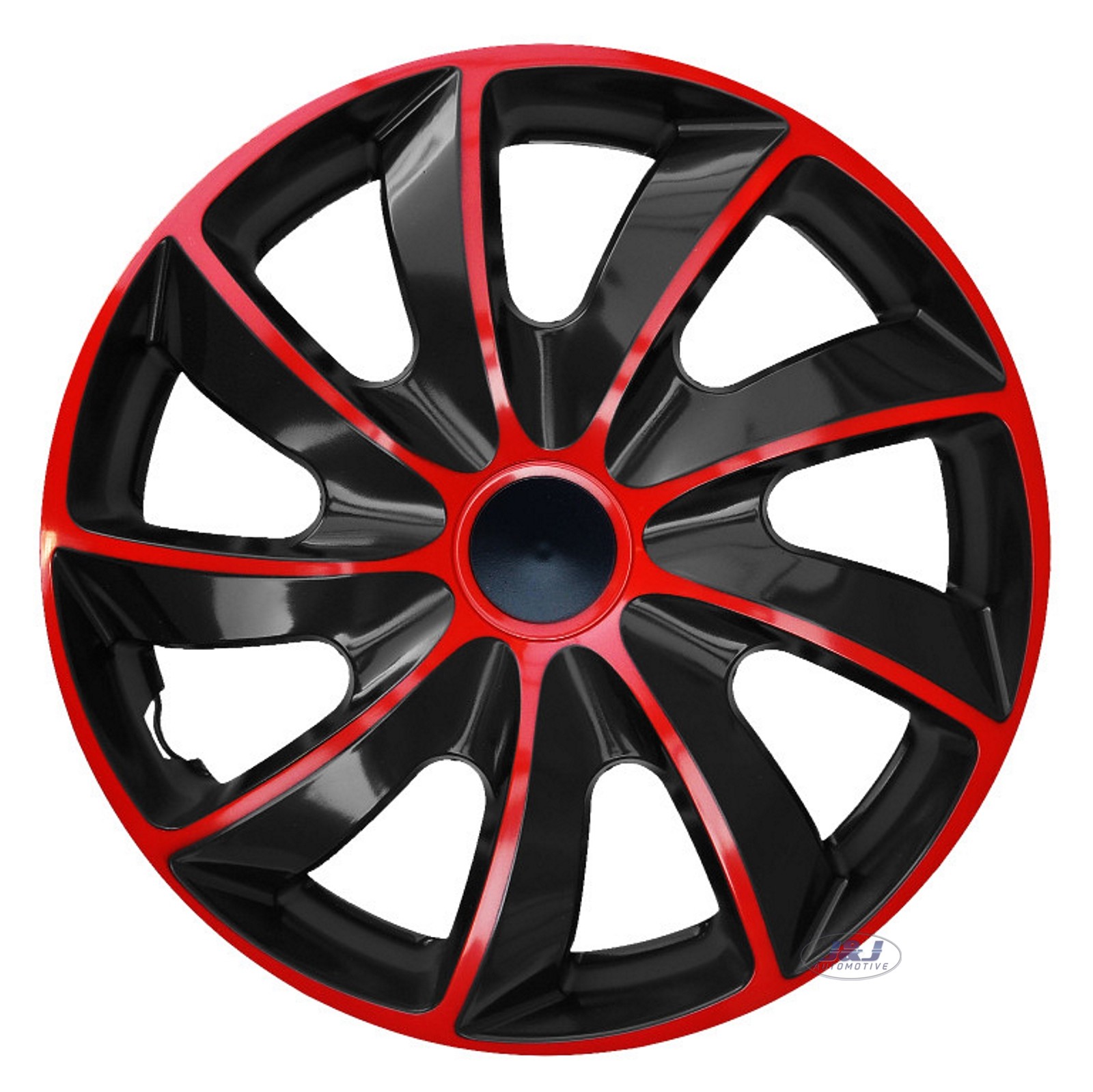 Juego de 4 tapacubos cuádruples de 15" rojo-negro 15 pulgadas-