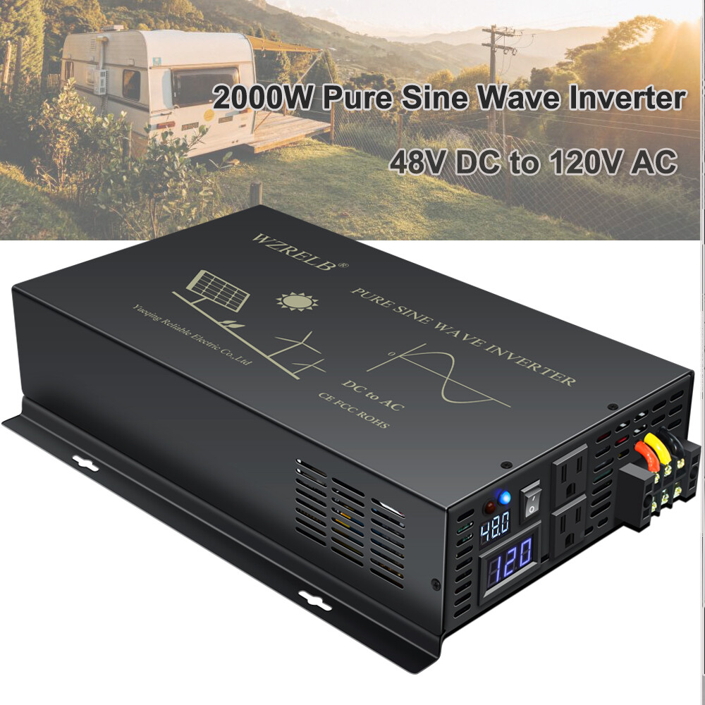 Convertidor de potencia 2000 W 48 V inversor de onda sinusoidal pura batería solar hogar camión motor-