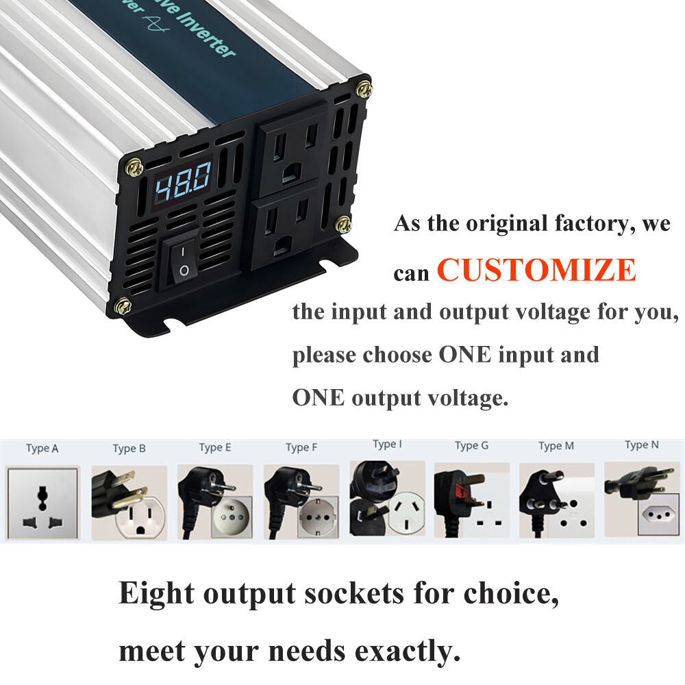 Inversor de onda sinusoidal pura 1200 W 36 V a 240 V convertidor de energía solar camión hogar motor- - Image 2
