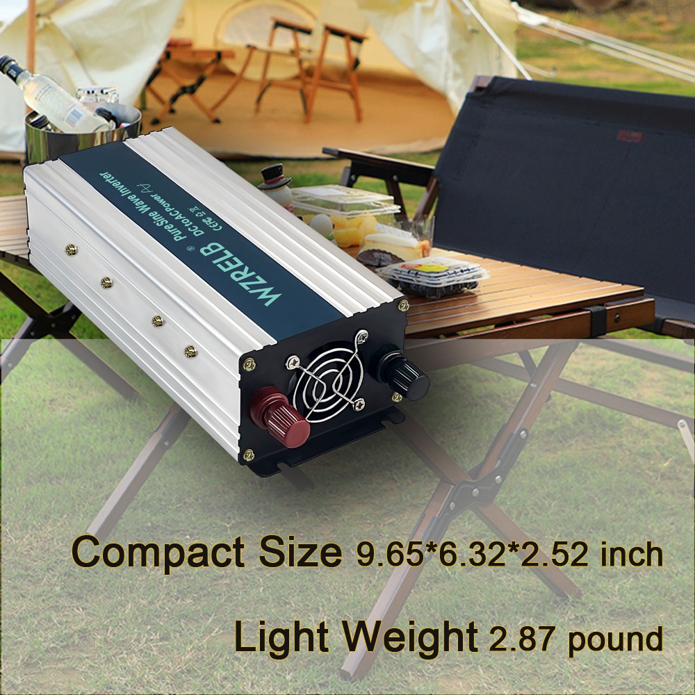 Inversor de onda sinusoidal pura 12V a 240V convertidor de energía 600W solar coche camión casa rodante- - Image 5
