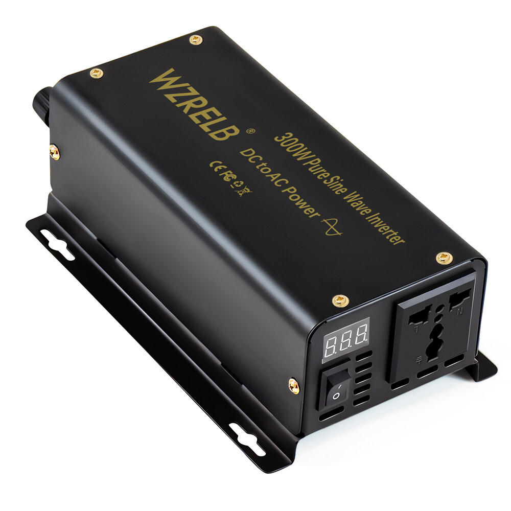 Inversor de onda sinusoidal pura de 300 W de potencia 12 V CC a CA 240 V fuera de la red solar barco coche RV- - Image 4