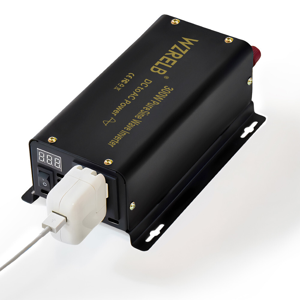 Inversor de onda sinusoidal pura de 300 W de potencia 12 V CC a CA 240 V fuera de la red solar barco coche RV- - Image 5