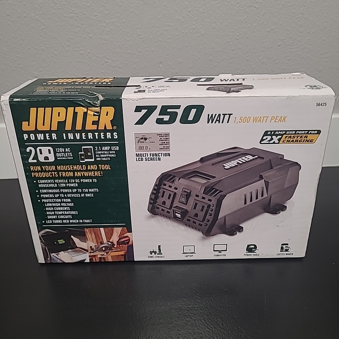 JUPITER 750 VATIOS INVERSOR DE POTENCIA 56425 (J27002491) SALIDA 115v pico 1500w y 2 Usb-
