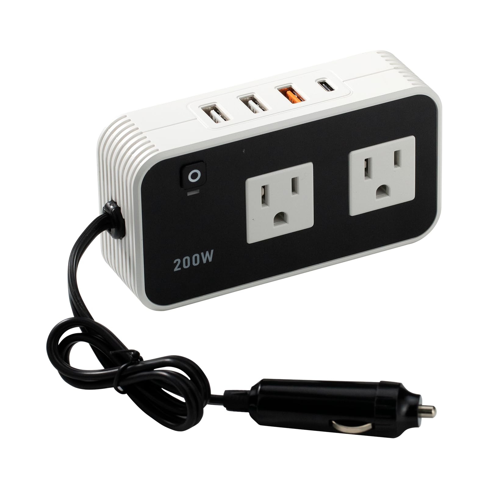 Inversor de Potencia Automotriz 200w, Convertidor Automotriz 5v DC a 110v AC, Automóvil...-