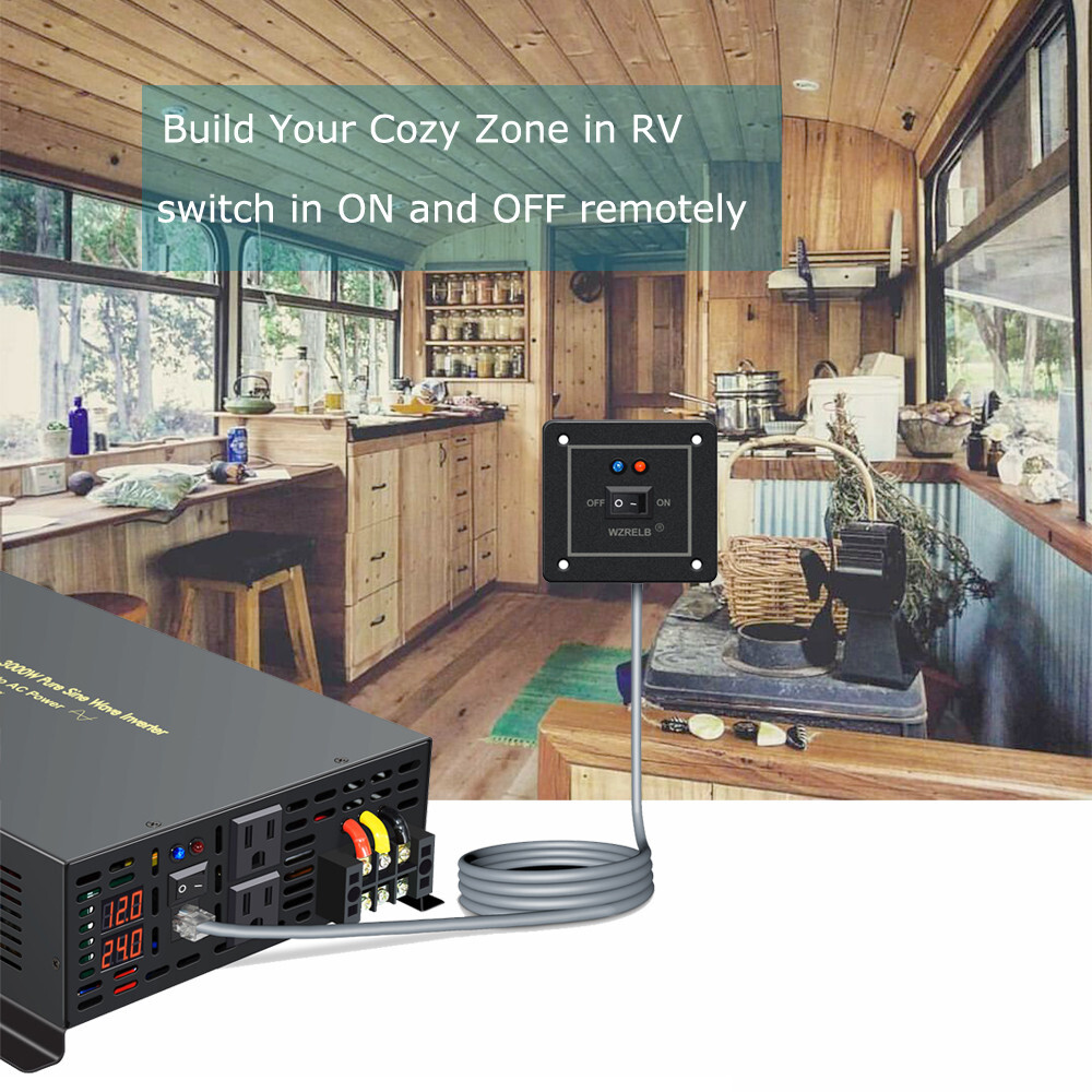 Inversor de onda sinusoidal pura 3000W 48V a 240V energía sistema solar hogar interruptor remoto- - Image 2