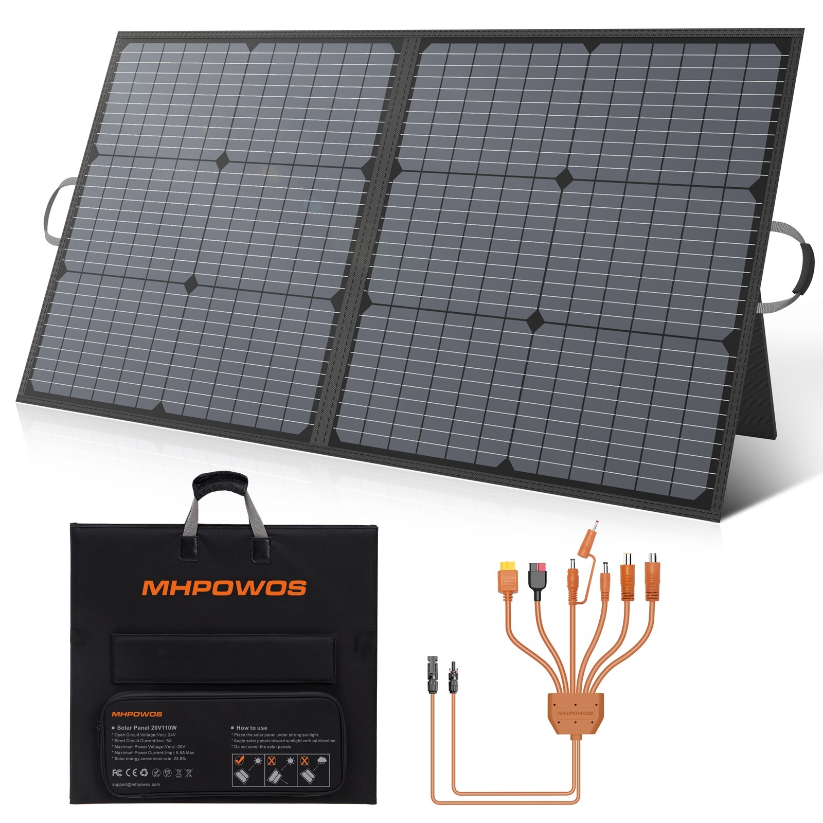 Panel Solar Portátil 110W para Centrales Eléctricas Ecoflow Jackery Explorer-