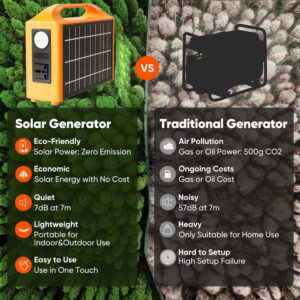 Central Eléctrica Portátil 100W 100V/220V Generador de Energía Solar UPS Estaciones de Carga-