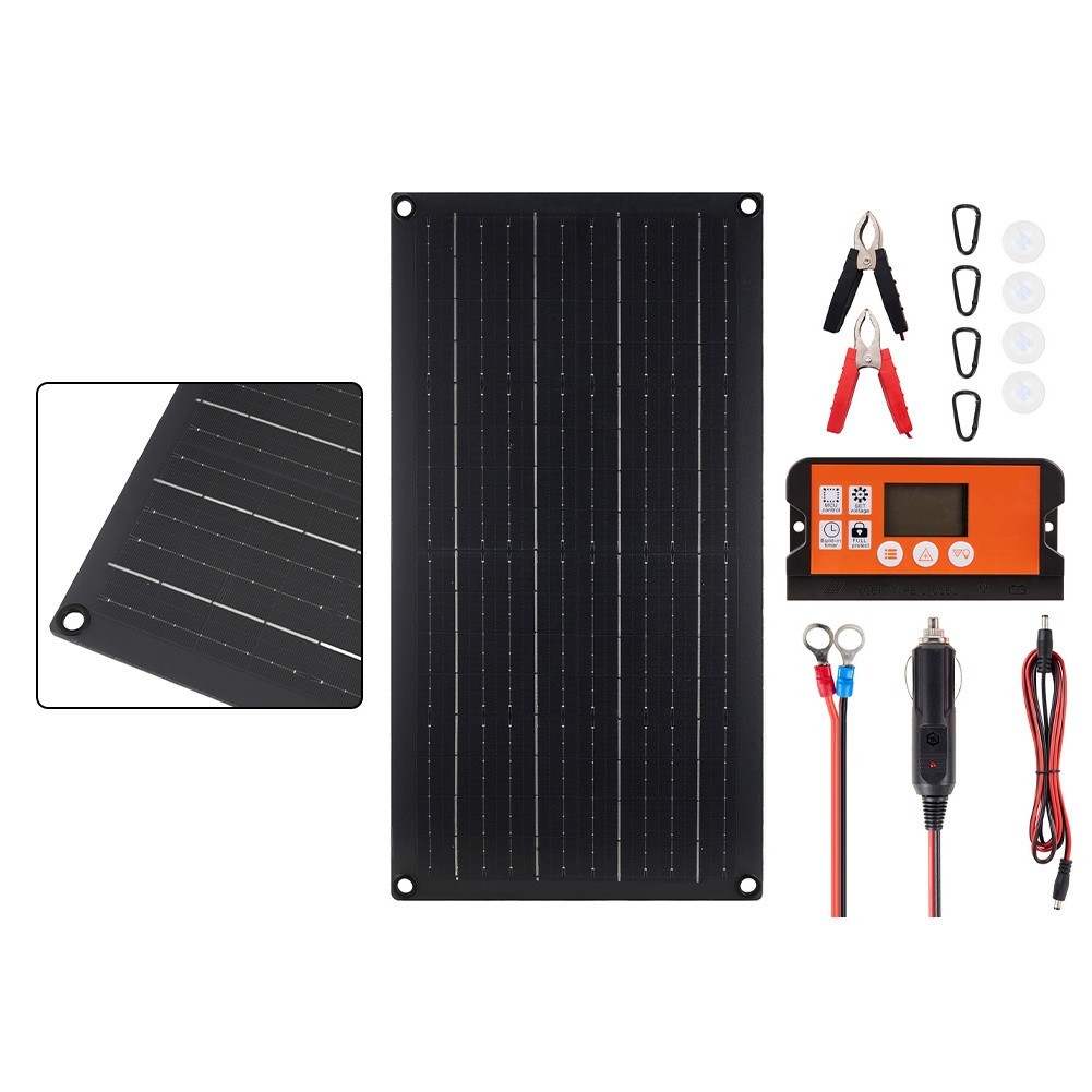 Panel Solar Flexible Negro 20W y Controlador 60A para Centrales Eléctricas Portátiles- - Image 5