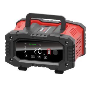 Cargadores de Batería Completamente Automáticos FOXSUR 300W 12V/20A 24V/10A Automotriz IPEK-