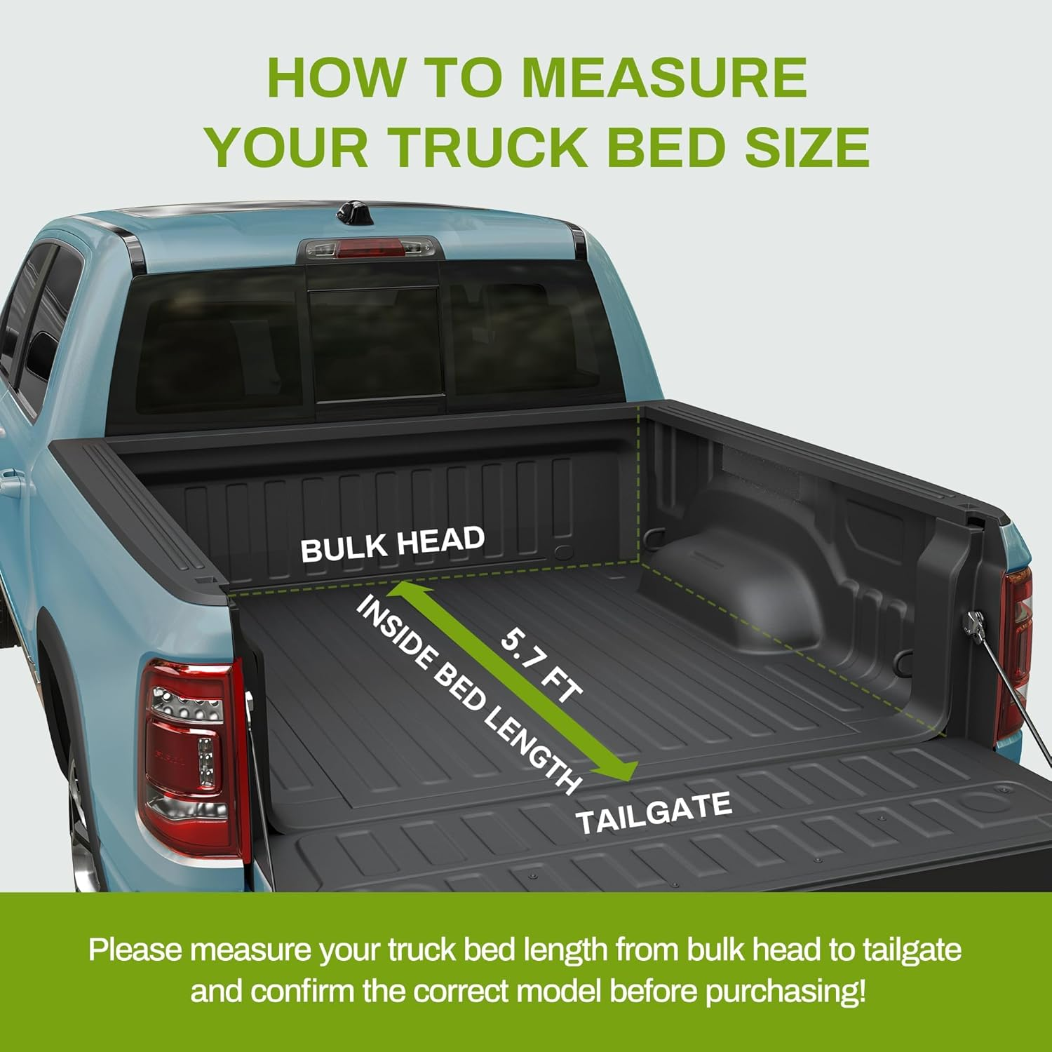 Soft Quad-Fold Truck Bed Tonneau Cover Compatible with 2009-2025 Dodge Ram 1500 - Image 3