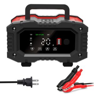 Cargadores de Batería Completamente Automáticos FOXSUR 300W 12V/20A 24V/10A Automotriz QJWF-