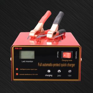 Cargador Automotriz 12V 24V con Clips de Cable Cargador de Batería Inteligente para Coche-
