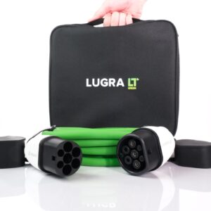 Cable de carga 5M 32A EV tipo 2 vehículo eléctrico coche cargador rápido enchufe Reino Unido verde-