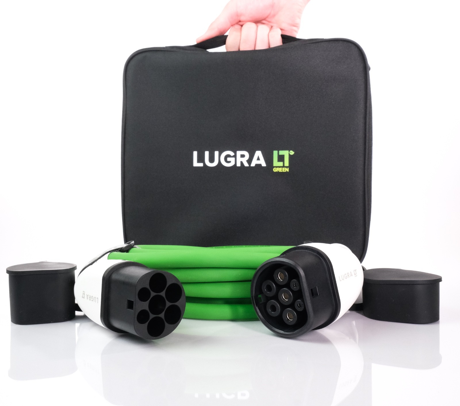 Cable de carga 5M 32A EV tipo 2 vehículo eléctrico coche cargador rápido enchufe Reino Unido verde-