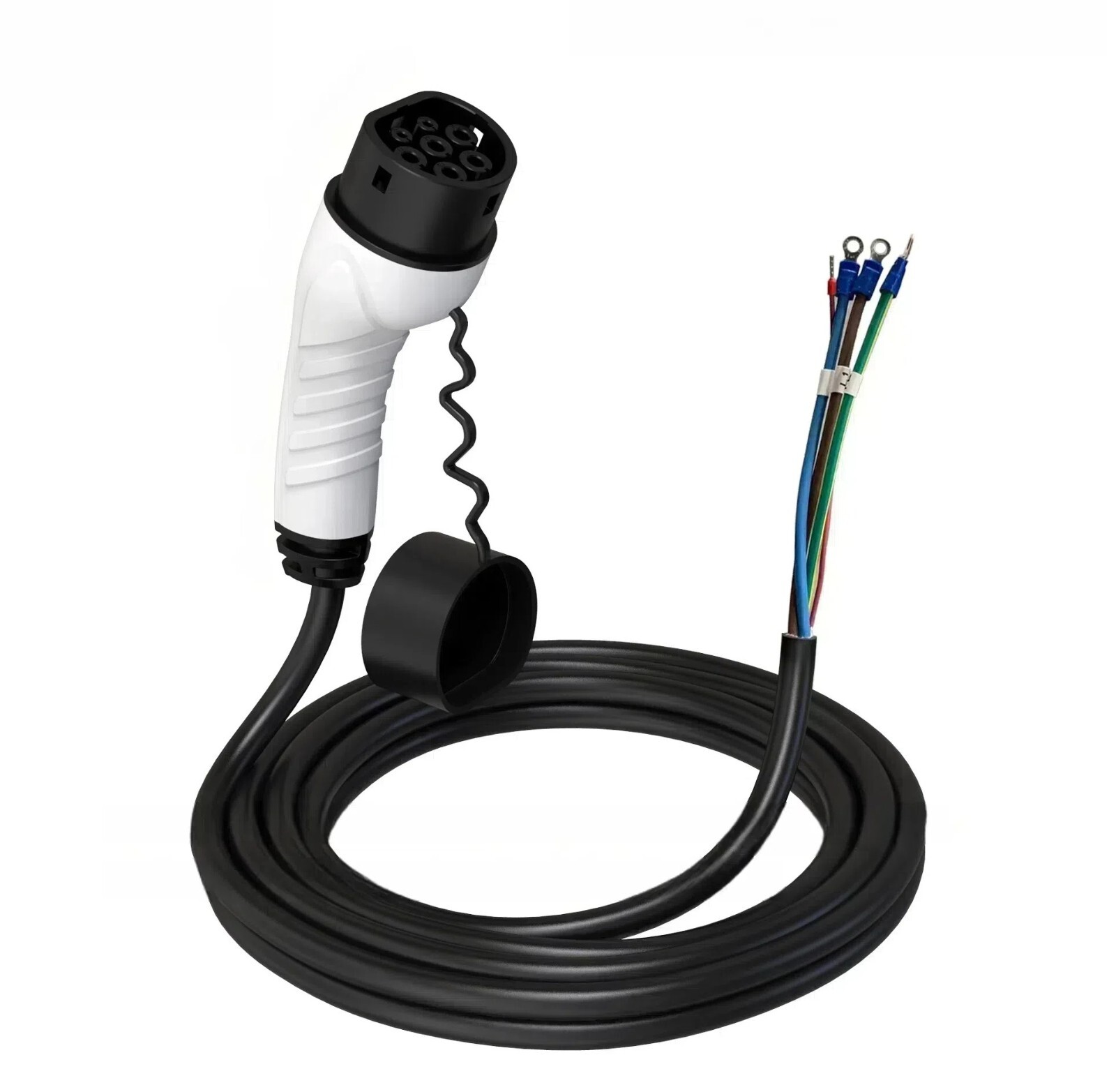 Cable de carga EV de extremo abierto de repuesto tipo 2, 7kW 32A 1 fase, 110-250V, 5m- - Image 3