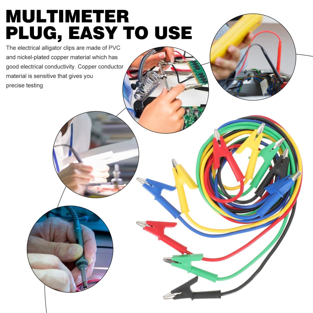 Set of 5 Jump Leads Heavy Duty Automotive Electrical Test Jumper Cable - Image 4