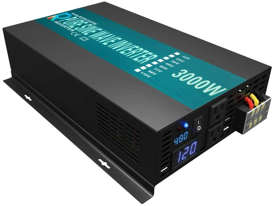 Inversor solar de onda sinusoidal pura 48V 120V 3000W DC inversor de energía de CA control remoto- - Image 3