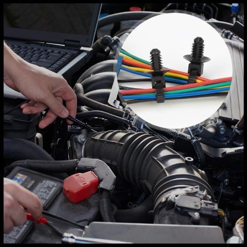 110 PIEZAS Instalación Automotriz Negro Empuje Montaje Cable Cremallera Lazos Tamaño Surtido...- - Image 2