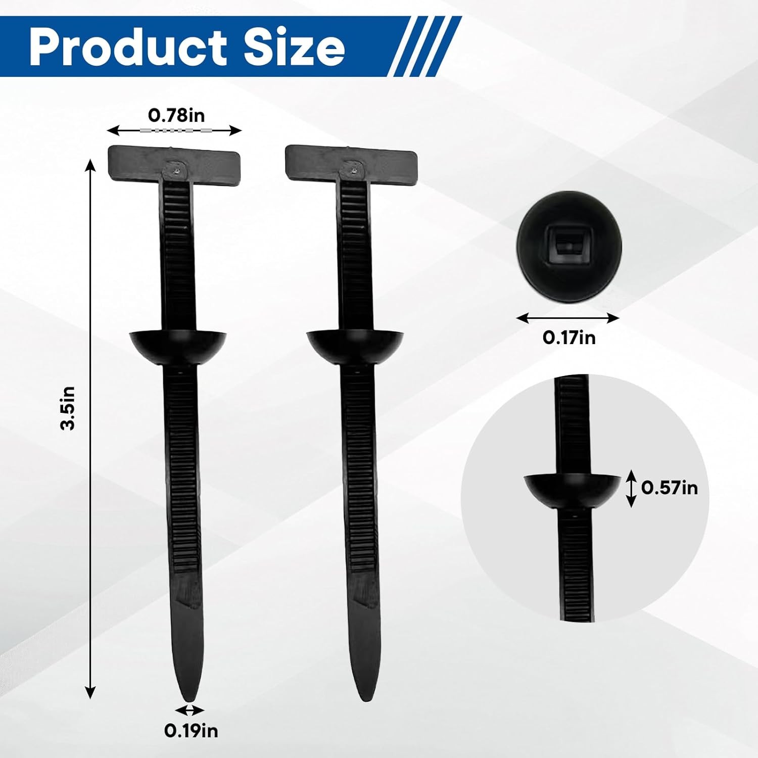 Kit de 100 piezas de sujetador de amarre de cable de nailon automotriz - hebilla universal para atar con cremallera para automóvil - - Image 2