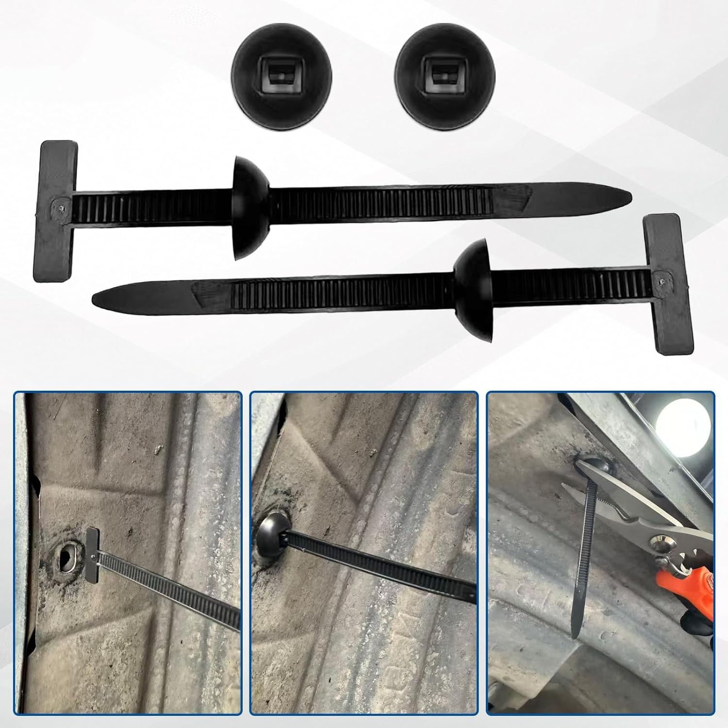 Kit de 100 piezas de sujetador de amarre de cable de nailon automotriz - hebilla universal para atar con cremallera para automóvil - - Image 5