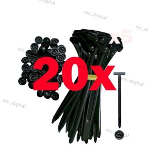 20 piezas de hebilla universal de nailon para clips de cremallera automotriz de automóvil-