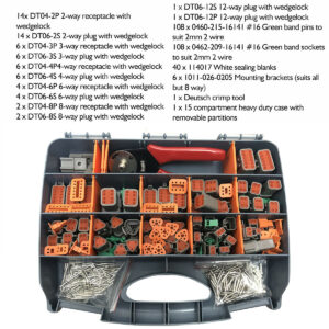 Kit de enchufe conector Deutsch DT 438 piezas con herramienta de crimpado automotriz #DT-KIT3-TR-