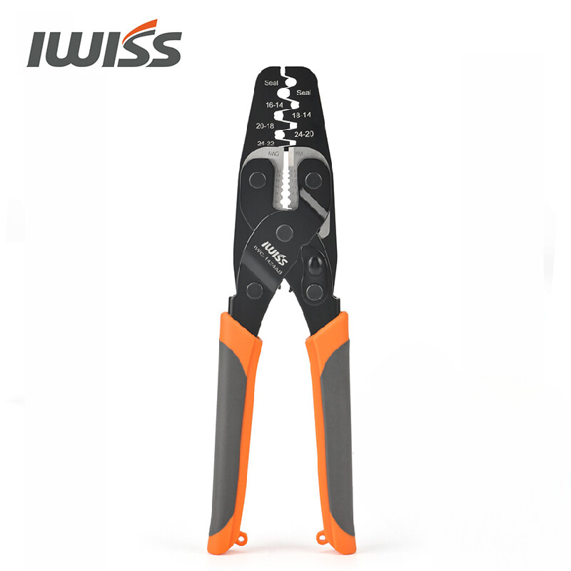 Alicate de prensado de terminales IWISS IWC-1424AB abrazadera de conectores impermeables automotrices-