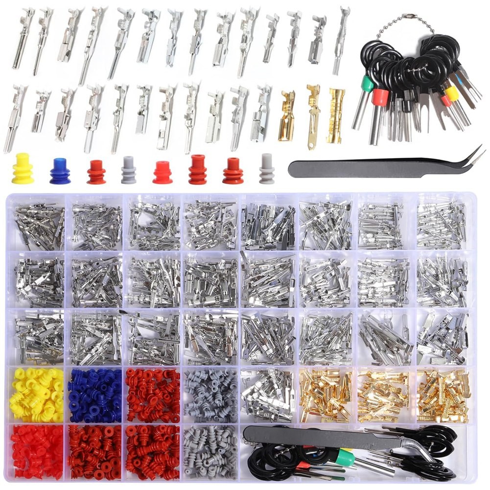 Kit de pasadores de conector de 950 piezas pasador de terminal prensado automóvil eléctrico7104-
