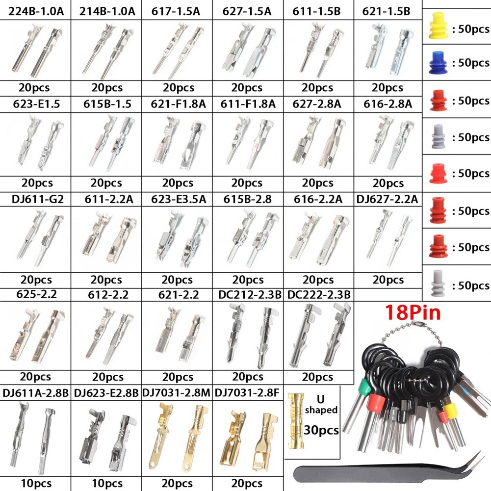 Kit de pasadores de conector de 950 piezas pasador de terminal prensado automóvil eléctrico7104- - Image 5